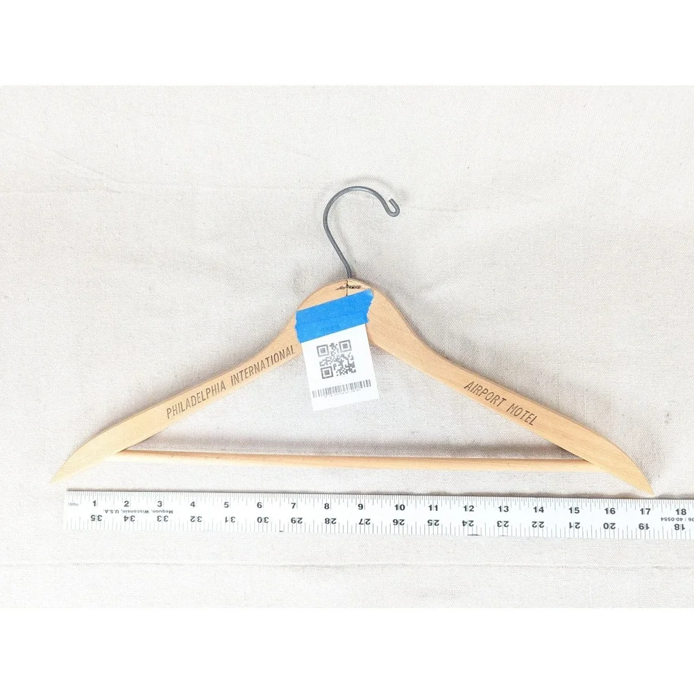 Philadelphia International Airport Motel Wooden Clothes Hanger Vintage Hotel ...